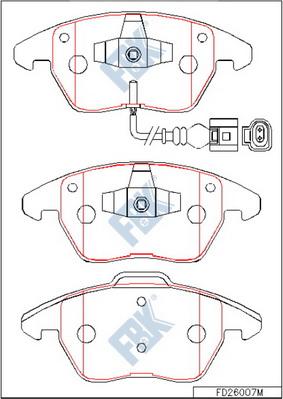 FBK FD26007M - Əyləc altlığı dəsti, əyləc diski furqanavto.az