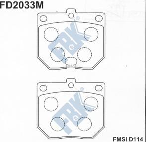 FBK FD2033M - Əyləc altlığı dəsti, əyləc diski furqanavto.az