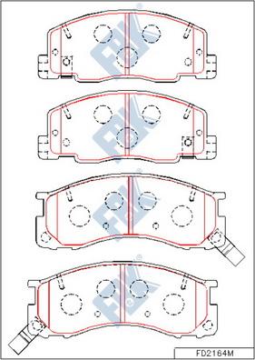 FBK FD2164M - Əyləc altlığı dəsti, əyləc diski furqanavto.az