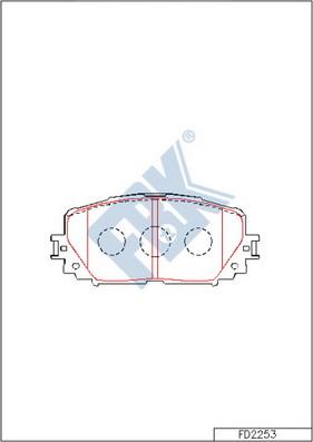 FBK FD2253 - Əyləc altlığı dəsti, əyləc diski furqanavto.az