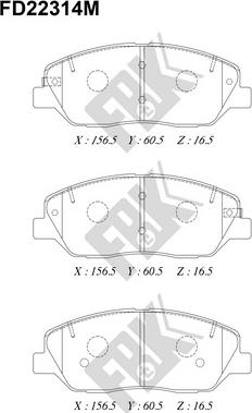 FBK FD22314M - Əyləc altlığı dəsti, əyləc diski furqanavto.az