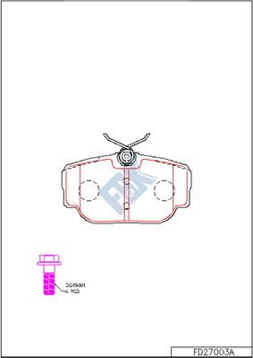 FBK FD27003A - Əyləc altlığı dəsti, əyləc diski furqanavto.az