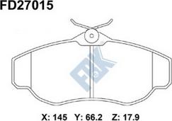 FBK FD27015 - Əyləc altlığı dəsti, əyləc diski furqanavto.az