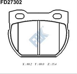 FBK FD27302 - Əyləc altlığı dəsti, əyləc diski furqanavto.az