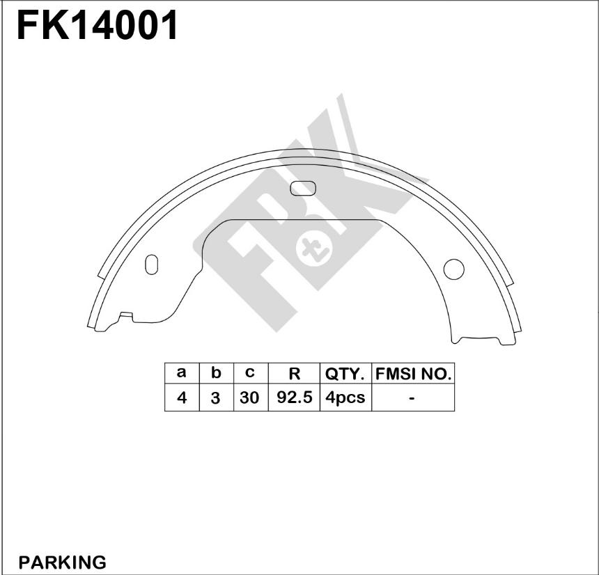 FBK FK14001 - Əyləc başlığı dəsti, dayanacaq əyləci furqanavto.az