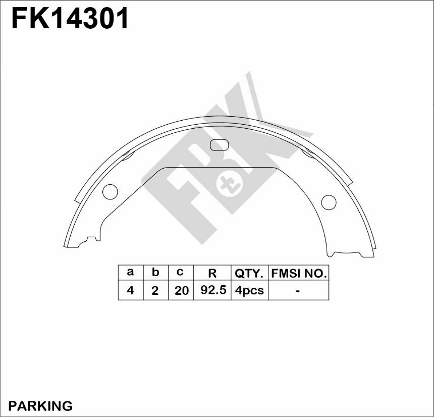 FBK FK14301 - Əyləc başlığı dəsti, dayanacaq əyləci furqanavto.az