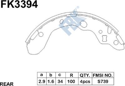 FBK FK3394 - Əyləc Başlığı Dəsti furqanavto.az