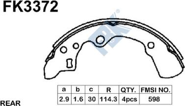 FBK FK3372 - Əyləc Başlığı Dəsti furqanavto.az