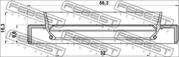 Febest 95HBY-34560915L - Möhür, ötürücü val furqanavto.az