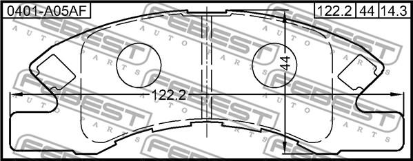 Febest 0401-A05AF - Əyləc altlığı dəsti, əyləc diski furqanavto.az