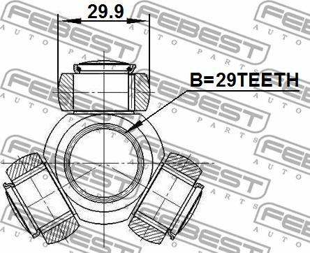 Febest 0416-DA - Tripod Qovşağı, ötürücü mil furqanavto.az