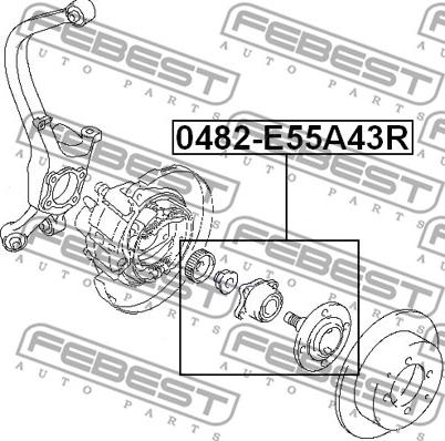 Febest 0482-E55A43R - Təkər Qovşağı furqanavto.az