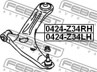 Febest 0424-Z34LH - Yolun idarəedici qolu furqanavto.az