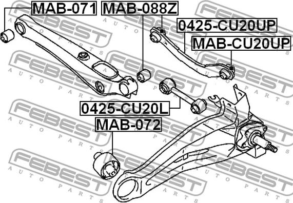 Febest 0425-CU20L - Yolun idarəedici qolu furqanavto.az