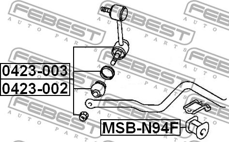 Febest 0423-003 - Çubuq / Strut, stabilizator furqanavto.az