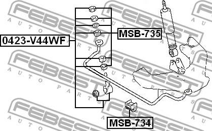 Febest 0423-V44WF - Çubuq / Strut, stabilizator www.furqanavto.az