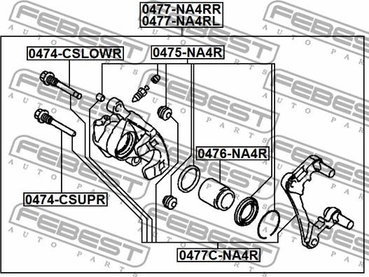 Febest 0476-NA4R - Piston, əyləc kaliperi furqanavto.az