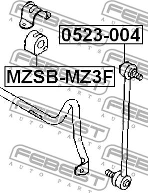 Febest 0523-004 - Çubuq / Strut, stabilizator furqanavto.az