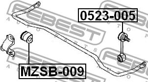 Febest MZSB-009 - Dəstək kol, stabilizator furqanavto.az