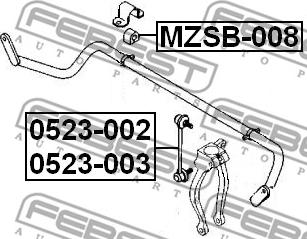 Febest 0523-003 - Çubuq / Strut, stabilizator furqanavto.az