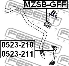 Febest 0523-210 - Çubuq / Strut, stabilizator furqanavto.az