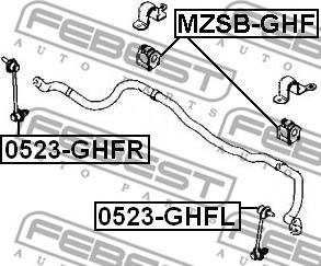 Febest 0523-GHFR - Çubuq / Strut, stabilizator furqanavto.az