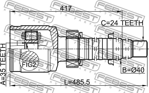 Febest 0111-GSX30RH - Birləşmə dəsti, ötürücü val furqanavto.az