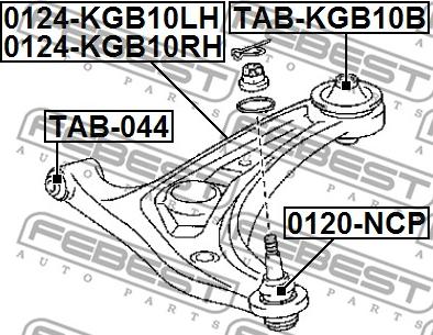 Febest 0124-KGB10LH - Yolun idarəedici qolu furqanavto.az