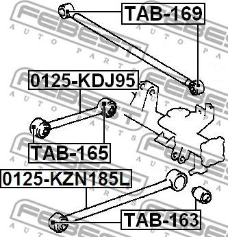 Febest TAB-165 - Nəzarət Kolu / Arxa Qol furqanavto.az