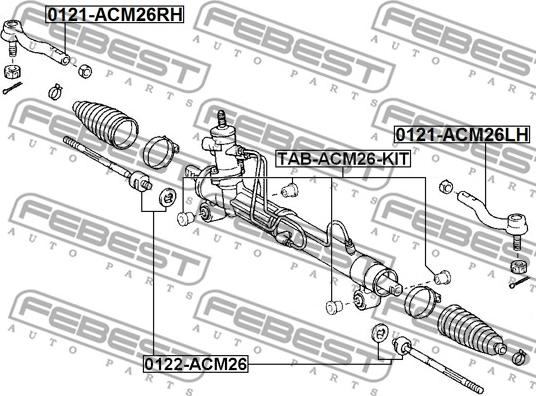Febest 0122-ACM26 - Daxili Bağlama Çubuğu, Ox Birləşməsi furqanavto.az