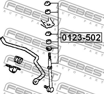 Febest 0123-502 - Çubuq / Strut, stabilizator furqanavto.az