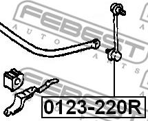 Febest 0123-220R - Çubuq / Strut, stabilizator furqanavto.az