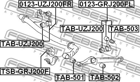 Febest 0123-GRJ200FL - Çubuq / Strut, stabilizator furqanavto.az