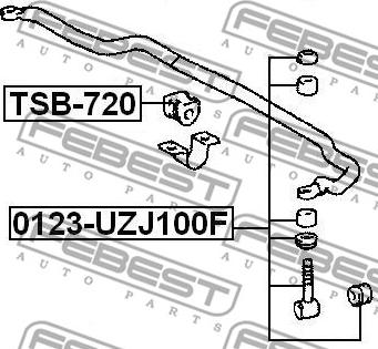 Febest 0123-UZJ100F - Çubuq / Strut, stabilizator furqanavto.az