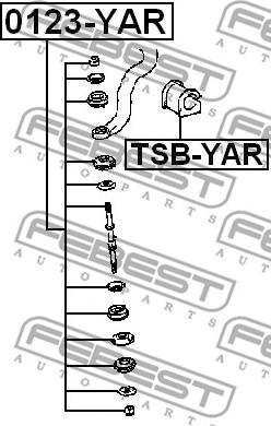 Febest 0123-YAR - Çubuq / Strut, stabilizator furqanavto.az