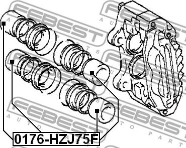 Febest 0176-HZJ75F - Piston, əyləc kaliperi furqanavto.az