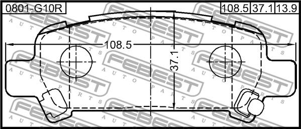 Febest 0801-G10R - Əyləc altlığı dəsti, əyləc diski furqanavto.az