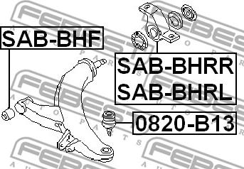 Febest SAB-BHF - Nəzarət Kolu / Arxa Qol furqanavto.az