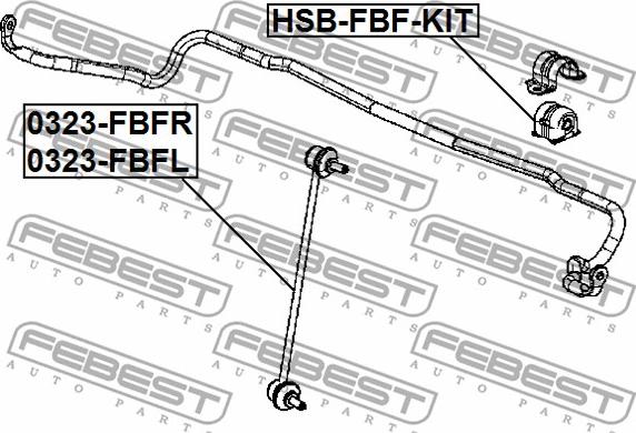 Febest HSB-FBF-KIT - Təmir dəsti, stabilizatorun asqısı www.furqanavto.az