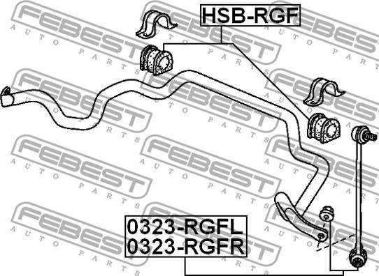 Febest 0323-RGFL - Çubuq / Strut, stabilizator furqanavto.az