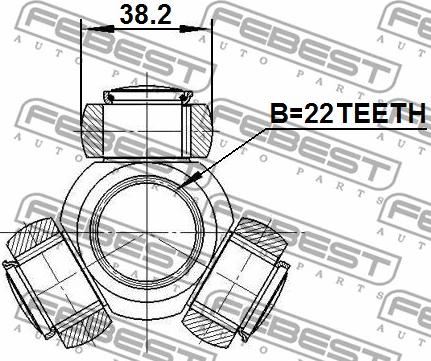 Febest 0216-F15 - Tripod Qovşağı, ötürücü mil furqanavto.az