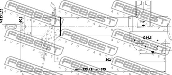 Febest 02110-005RR - Amortizator furqanavto.az