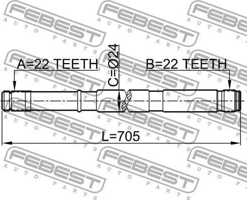 Febest 0212-N16RH - Sürücü mili furqanavto.az