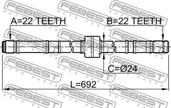 Febest 0212-P10RH - Sürücü mili furqanavto.az