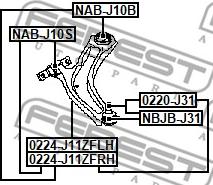 Febest 0224-J11ZFRH - Yolun idarəedici qolu furqanavto.az