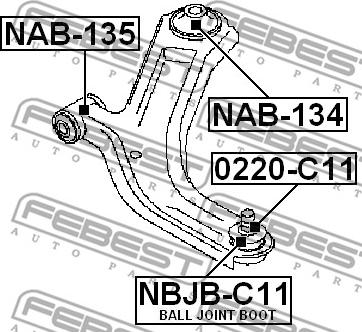 Febest NBJB-C11 - Təmir dəsti, top birləşməsi furqanavto.az