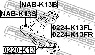 Febest 0224-K13FR - Yolun idarəedici qolu furqanavto.az