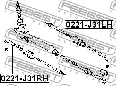 Febest 0221-J31RH - Bağlama çubuğunun sonu furqanavto.az