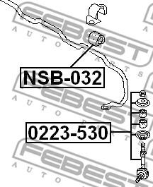 Febest 0223-530 - Çubuq / Strut, stabilizator furqanavto.az