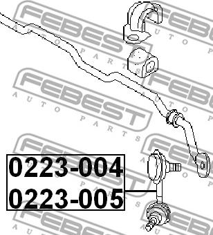 Febest 0223-004 - Çubuq / Strut, stabilizator furqanavto.az